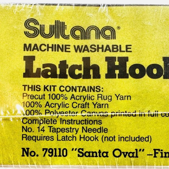 Vintage Sultana Latch Hook Rug Kit - "Santa Oval" 20" x 27" - New - Picture 8 of 9